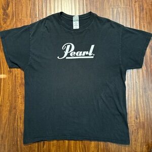 Fruit of the Loom Black Tee with White Pearl Logo